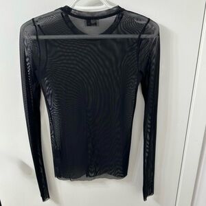 Wilfred xxs black sheer long sleeve top